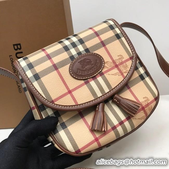 Feminine BurBerry Leather Shoulder Bag 80113 Wheat