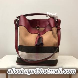 Elegant BurBerry Leather Shoulder Bag 3982 Burgendy