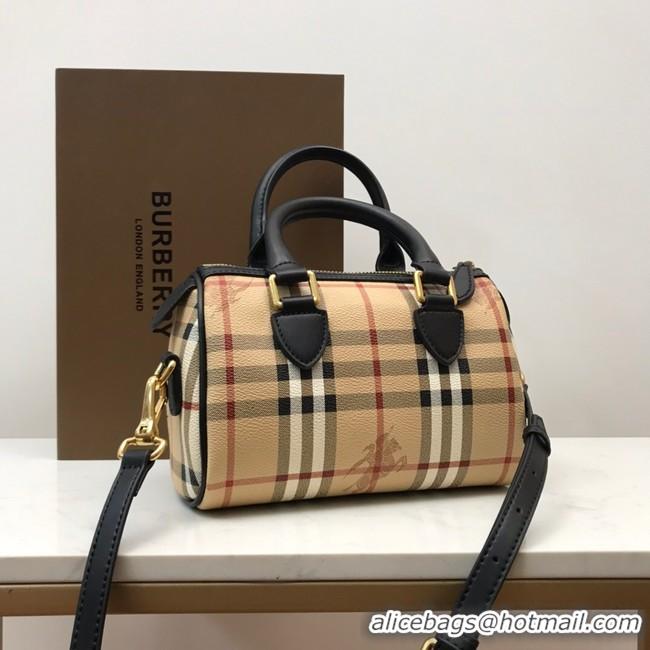 Chic BurBerry Leather Shoulder Bag 82012 black