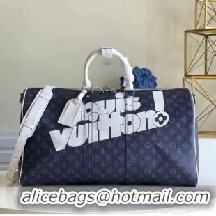 Buy Discount Louis Vuitton KEEPALL BANDOULIERE 55 M45874 Blue