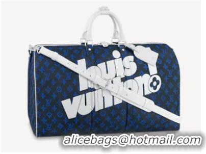 Buy Discount Louis Vuitton KEEPALL BANDOULIERE 55 M45874 Blue