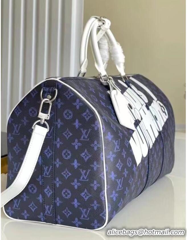 Buy Discount Louis Vuitton KEEPALL BANDOULIERE 55 M45874 Blue