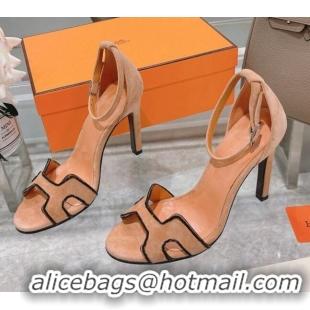 Hot Style Hermes Premiere Crystal H Heel 10.5cm Sandals 070201 Orange