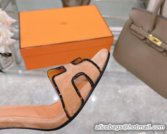 Hot Style Hermes Premiere Crystal H Heel 10.5cm Sandals 070201 Orange