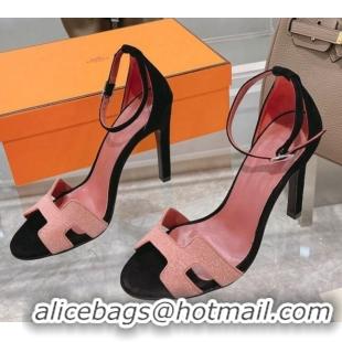 Stylish Hermes Premiere Crystal H Heel 10.5cm Sandals 070201 Pink