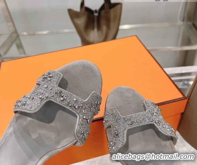 Elegant Hermes Premiere Crystal H Heel 10.5cm Sandals 070201 Silver