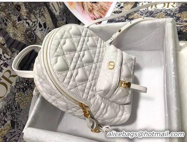 New Fashion MINI DIOR BACKPACK Cannage Lambskin M9222 white