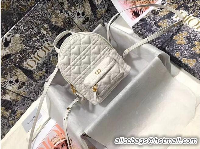 New Fashion MINI DIOR BACKPACK Cannage Lambskin M9222 white