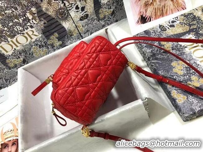 Grade Quality MINI DIOR BACKPACK Cannage Lambskin M9222 Red