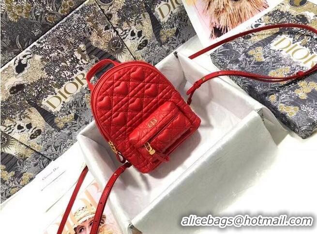 Grade Quality MINI DIOR BACKPACK Cannage Lambskin M9222 Red