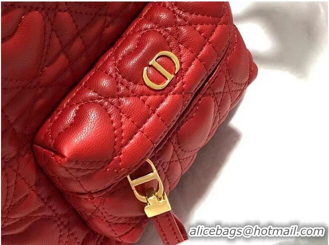 Grade Quality MINI DIOR BACKPACK Cannage Lambskin M9222 Red