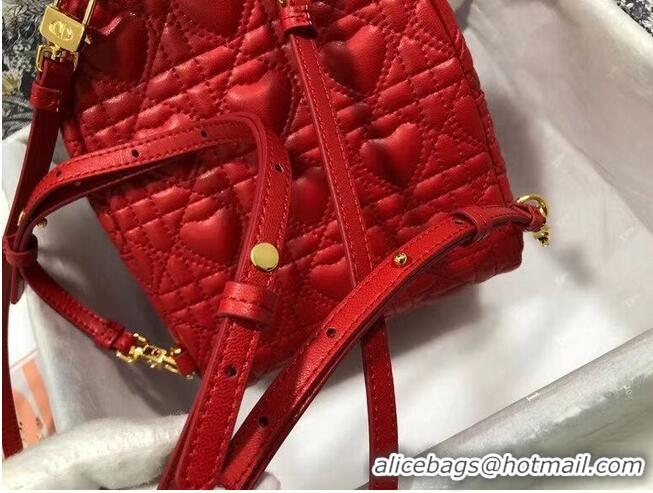 Grade Quality MINI DIOR BACKPACK Cannage Lambskin M9222 Red