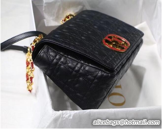 Low Cost MEDIUM DIORAMOUR DIOR CARO BAG Cannage Calfskin with Heart Motif M9242WNG BLACK