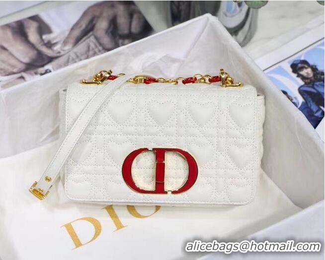 Buy Cheap SMALL DIORAMOUR DIOR CARO BAG Latte Cannage Calfskin with Heart Motif M9241WN