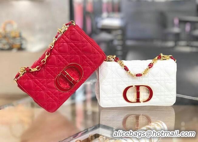 Buy Cheap SMALL DIORAMOUR DIOR CARO BAG Latte Cannage Calfskin with Heart Motif M9241WN