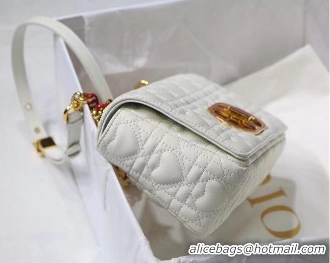 Buy Cheap SMALL DIORAMOUR DIOR CARO BAG Latte Cannage Calfskin with Heart Motif M9241WN