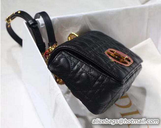 Good Price SMALL DIORAMOUR DIOR CARO BAG Cannage Calfskin with Heart Motif M9241WN BLACK