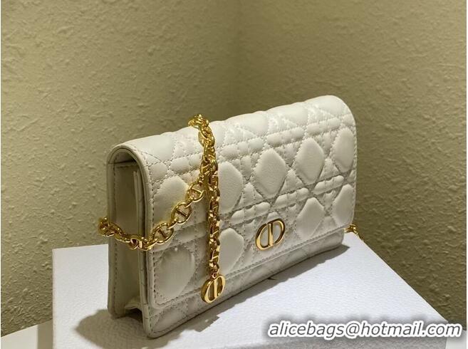 Cheapest DIOR CARO BELT POUCH WITH CHAIN Latte Supple Cannage Calfskin S5091UW