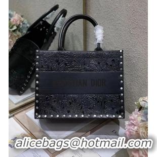 Good Product DIOR BOOK TOTE Multicolor Embroidery M1296ZR-18 BLACK