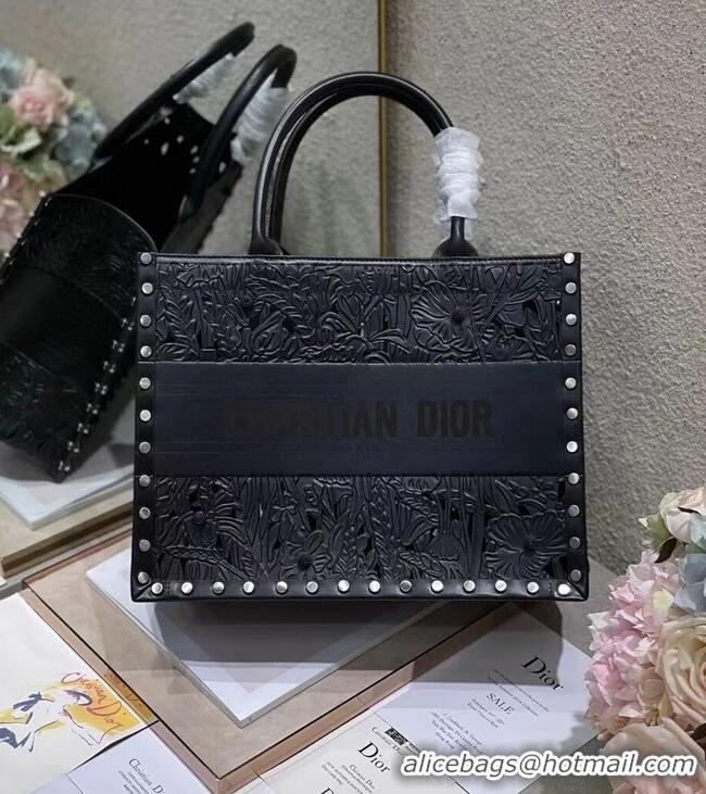 Good Product DIOR BOOK TOTE Multicolor Embroidery M1296ZR-18 BLACK