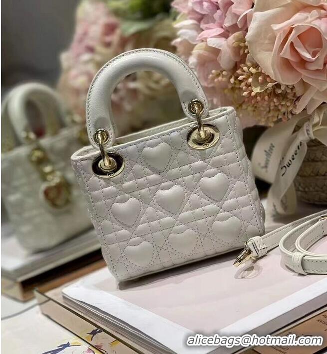 Good Quality MICRO DIORAMOUR LADY DIOR BAG S0856ONG Latte Cannage