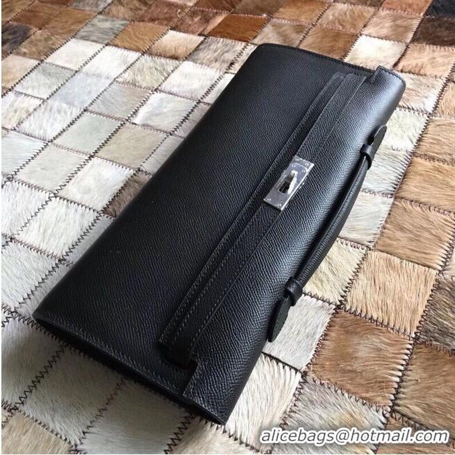 Good Taste Hermes Kelly 31cm Clutch Original Epsom Leather KL31 Black