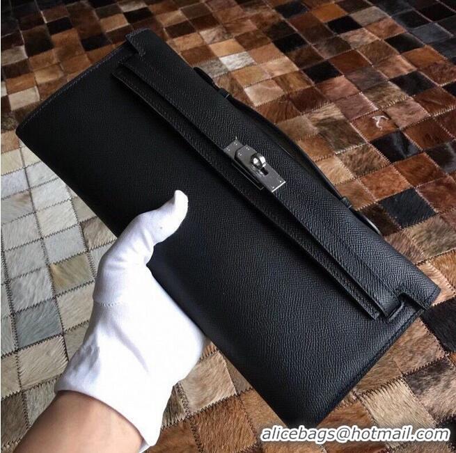 Good Taste Hermes Kelly 31cm Clutch Original Epsom Leather KL31 Black