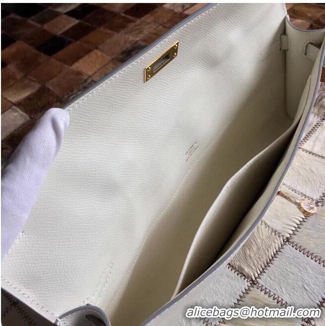 Good Looking Hermes Kelly 31cm Clutch Original Epsom Leather KL31 White