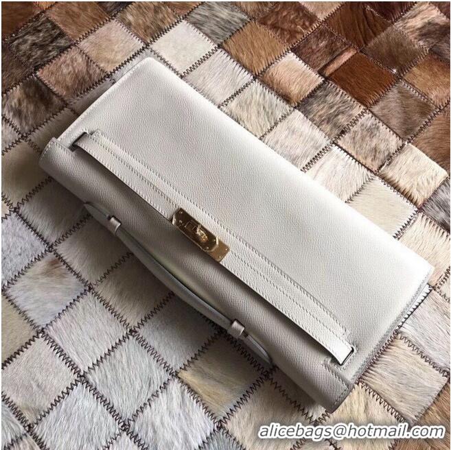 Good Looking Hermes Kelly 31cm Clutch Original Epsom Leather KL31 White