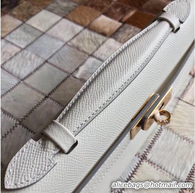 Good Looking Hermes Kelly 31cm Clutch Original Epsom Leather KL31 White