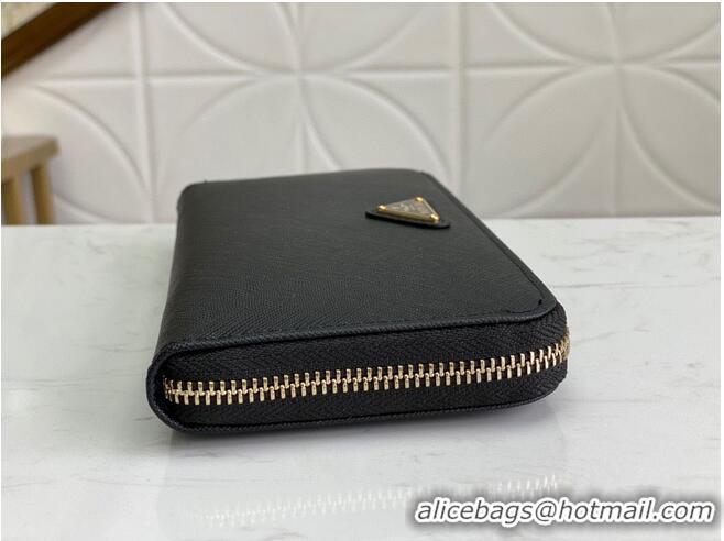 Spot Bulk Prada Leather Large Zippy Wallets 1ML506 Black