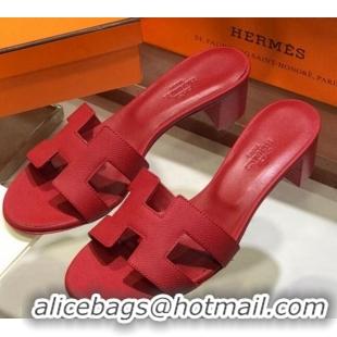 Most Popular Hermes Santorini Epsom Calfskin Classic H Heeled Slide Sandals 070526