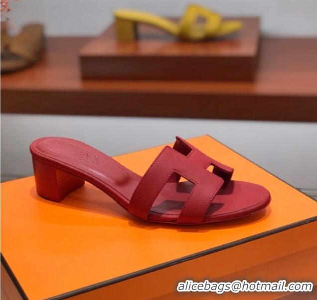 Most Popular Hermes Santorini Epsom Calfskin Classic H Heeled Slide Sandals 070526