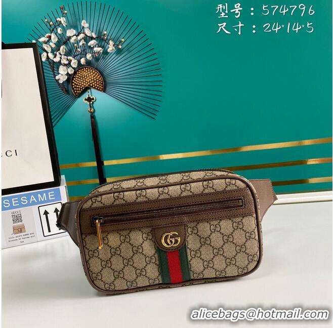 Good Quality Gucci GG Original GG Leather belt bag 574796 brown