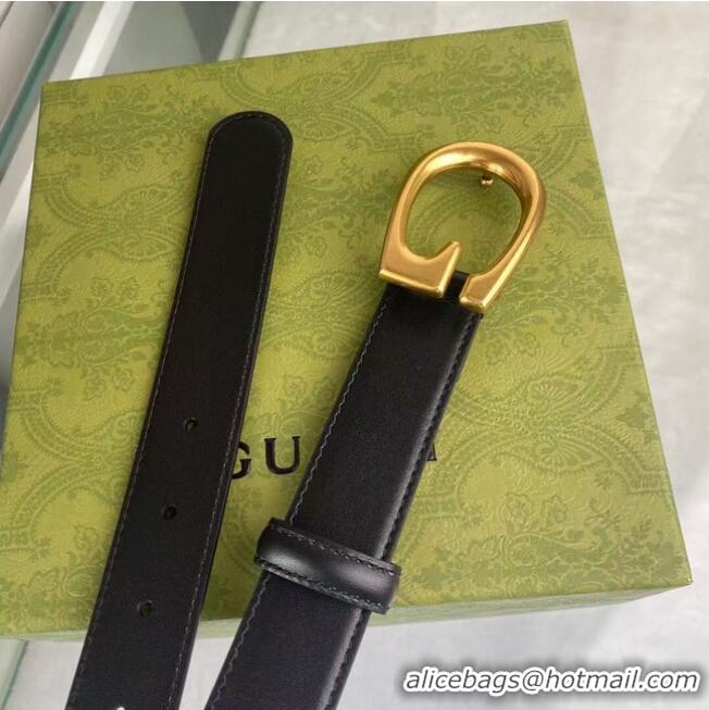 Stylish Classic Gucci Thin belt with G buckle 655567 leather