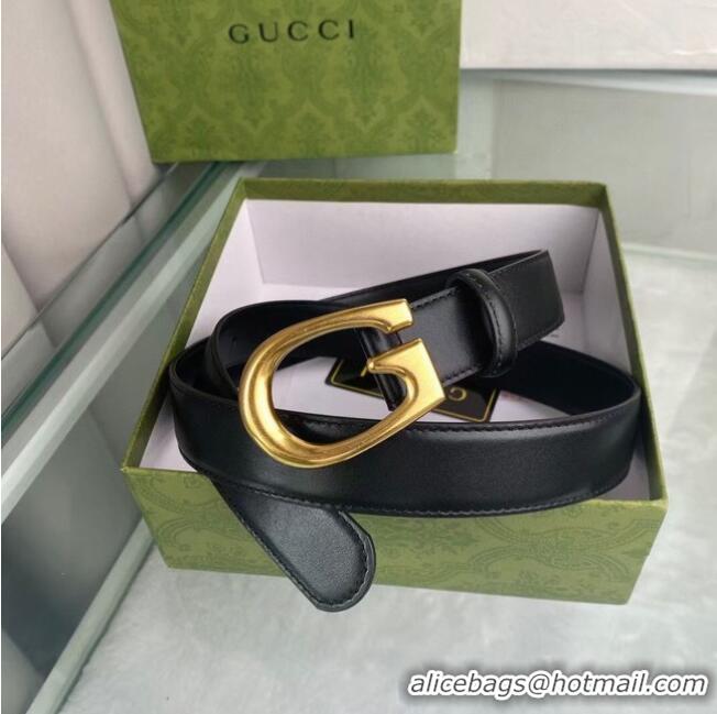 Stylish Classic Gucci Thin belt with G buckle 655567 leather