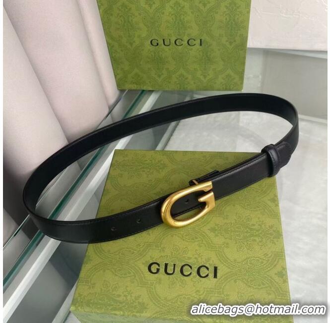 Stylish Classic Gucci Thin belt with G buckle 655567 leather