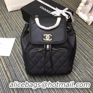 New Grade Chanel Backpack Grained Calfskin & Gold-Tone Metal A57571 Black