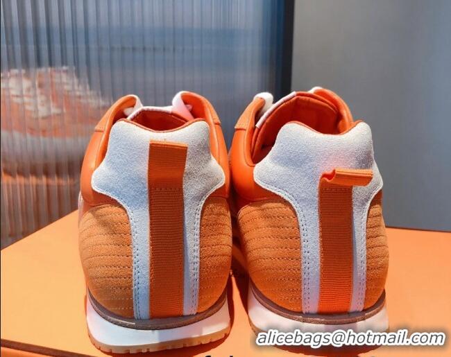 Trendy Design Hermes Suede Stitching H Sneakers 070945 Orange 2021