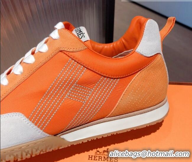 Trendy Design Hermes Suede Stitching H Sneakers 070945 Orange 2021