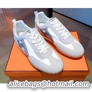 Best Quality Hermes Suede Stitching H Sneakers 070945 White