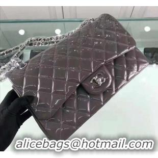 ​Grade Quality Chanel Quilted Patent Leather Large Flap Bag A1113 Gray/Silver 2021