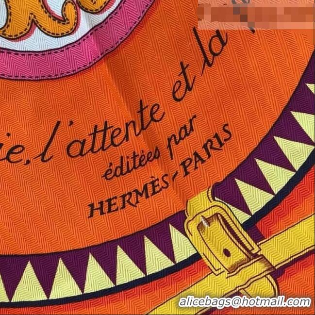 Well Crafted Hermes Horse Silk Sqaure Scarf 140x140cm H41356 Orange 2021