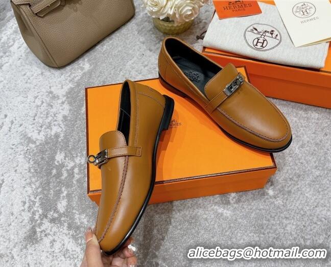 Charming Hermes Mocasini Loafers 081104 Brown