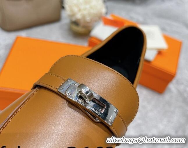 Charming Hermes Mocasini Loafers 081104 Brown