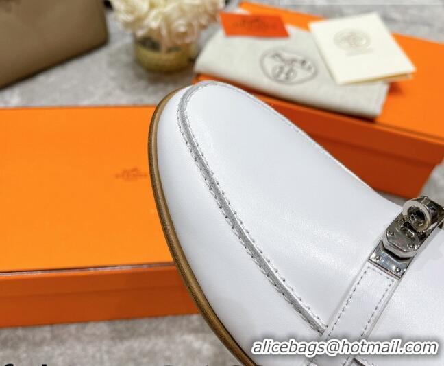 Best Price Hermes Mocasini Loafers 081104 White