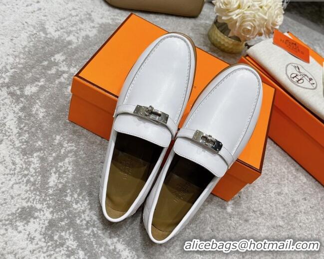 Best Price Hermes Mocasini Loafers 081104 White