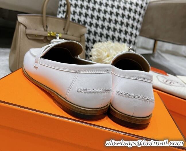 Best Price Hermes Mocasini Loafers 081104 White