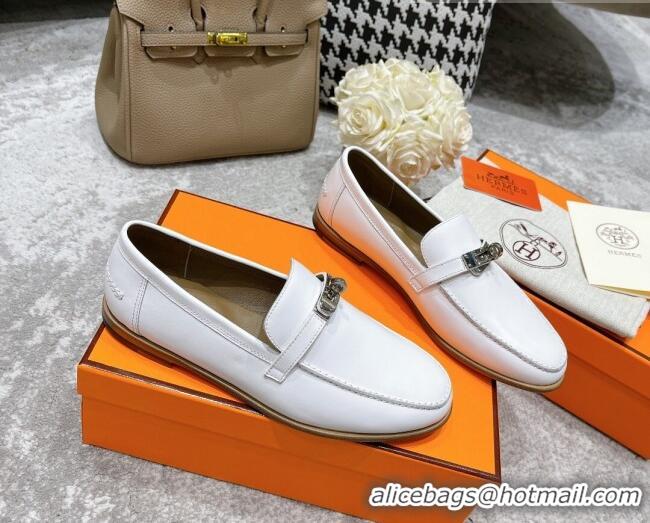 Best Price Hermes Mocasini Loafers 081104 White