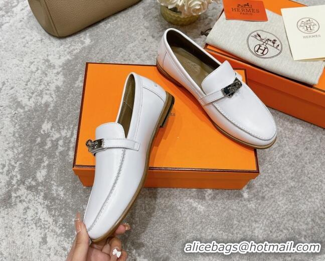 Best Price Hermes Mocasini Loafers 081104 White